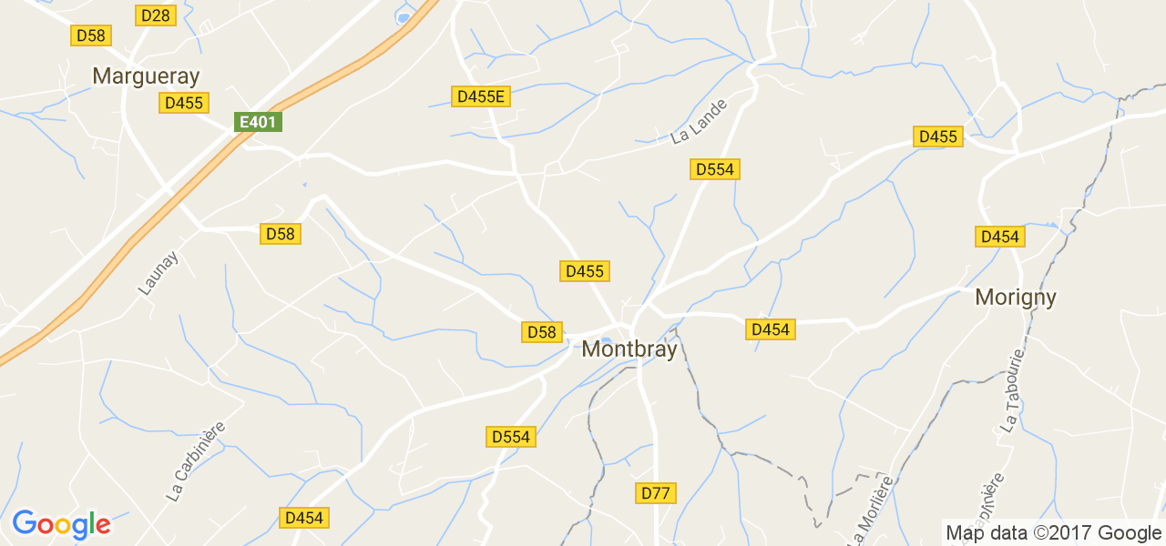 map de la ville de Montbray