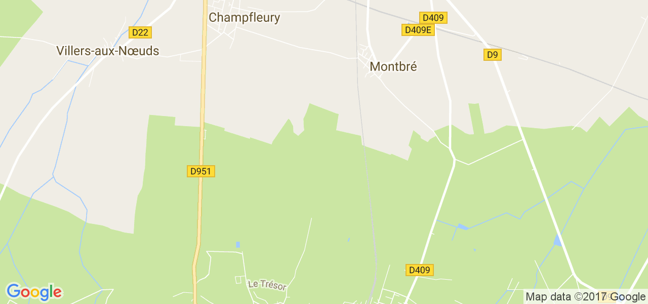 map de la ville de Montbré