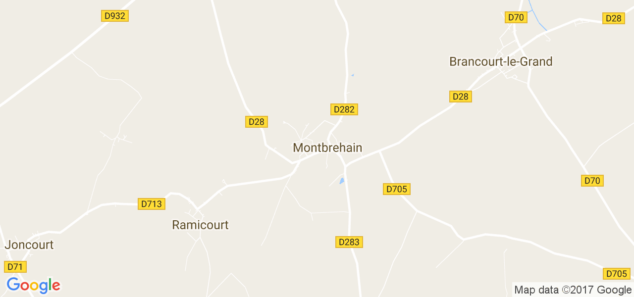 map de la ville de Montbrehain