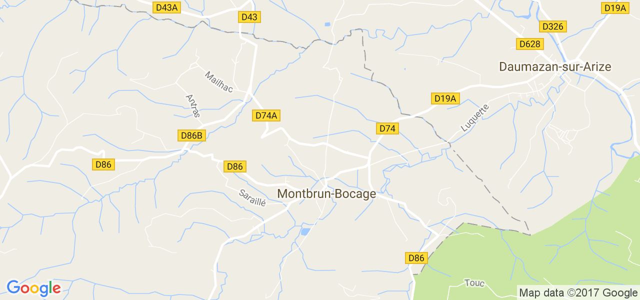 map de la ville de Montbrun-Bocage