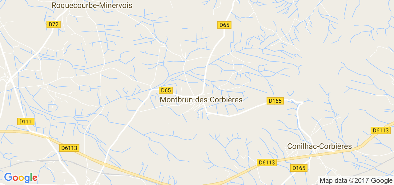 map de la ville de Montbrun-des-Corbières