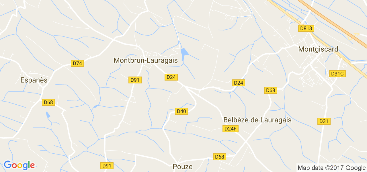 map de la ville de Montbrun-Lauragais