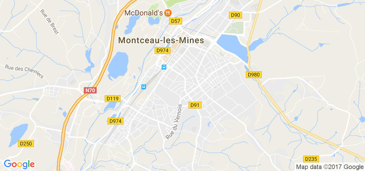 map de la ville de Montceau-les-Mines