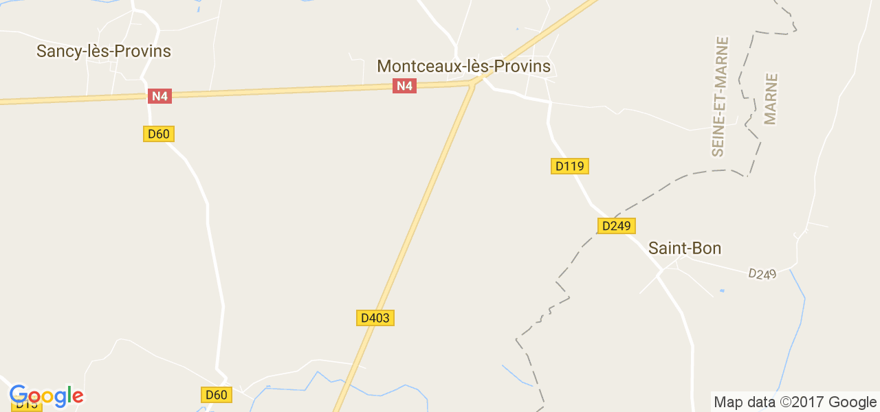 map de la ville de Montceaux-lès-Provins