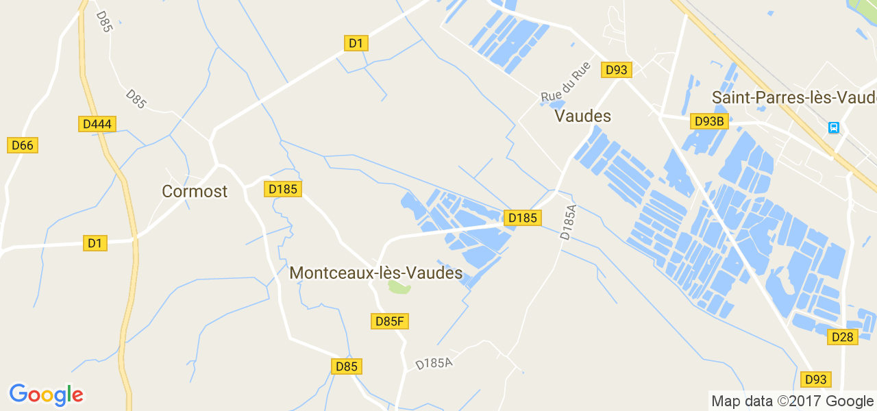 map de la ville de Montceaux-lès-Vaudes