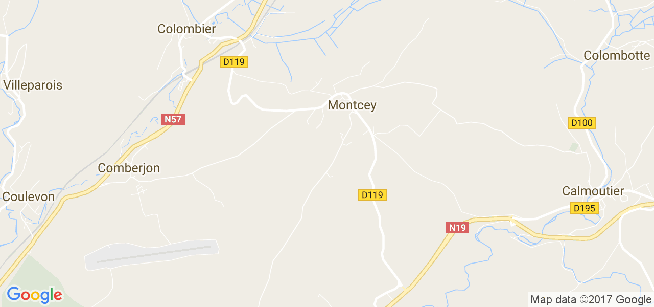 map de la ville de Montcey