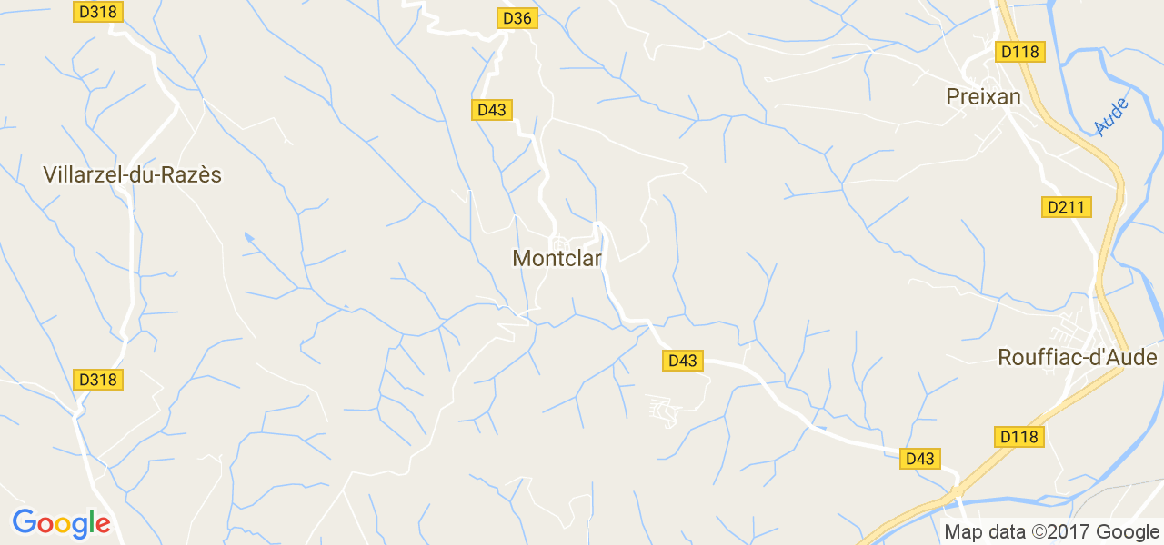 map de la ville de Montclar