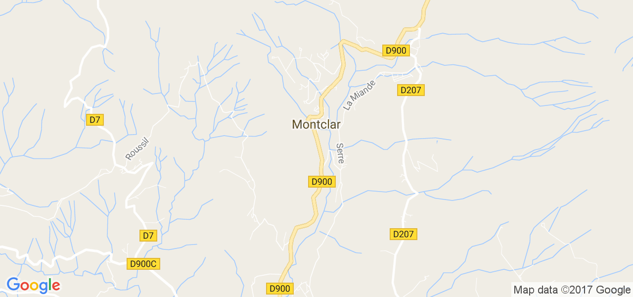 map de la ville de Montclar