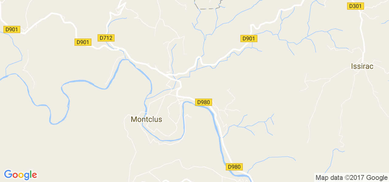 map de la ville de Montclus