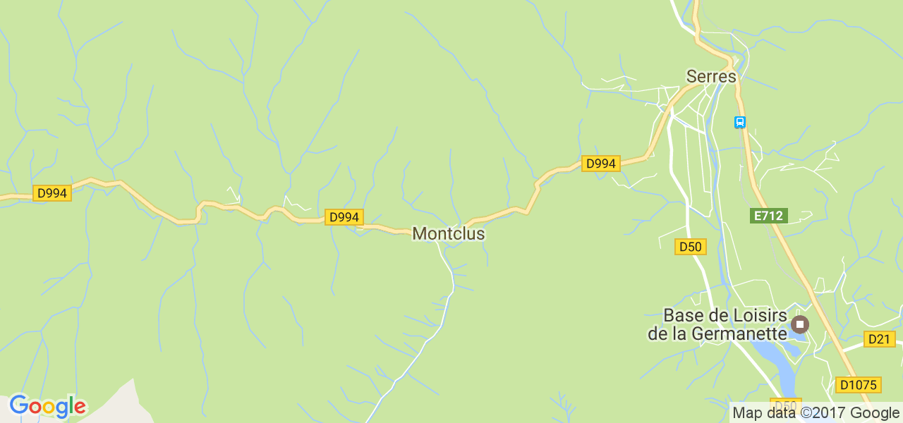 map de la ville de Montclus