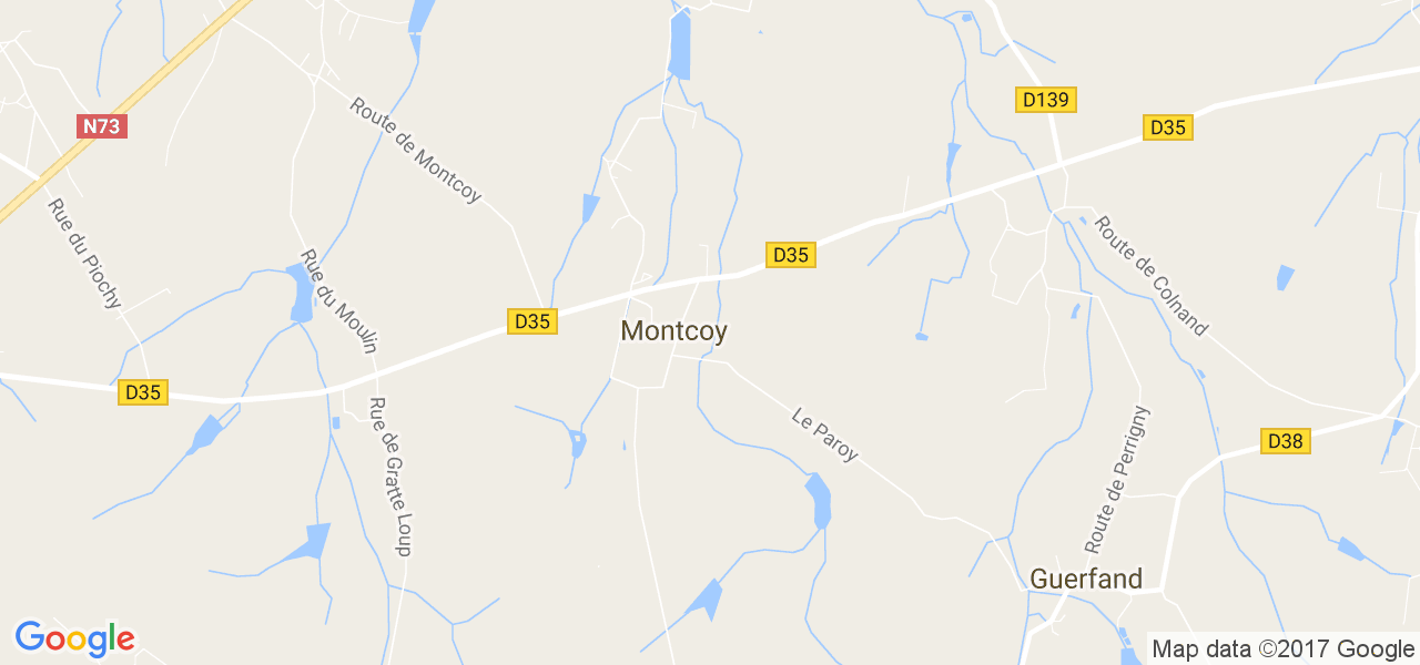 map de la ville de Montcoy