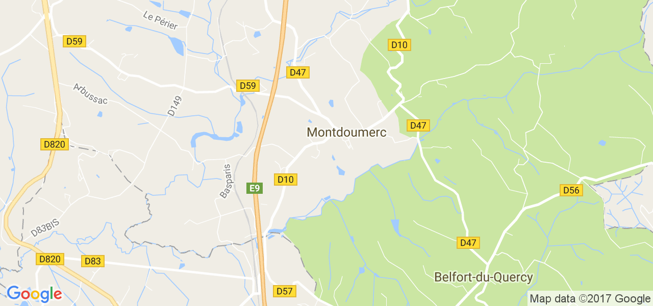 map de la ville de Montdoumerc