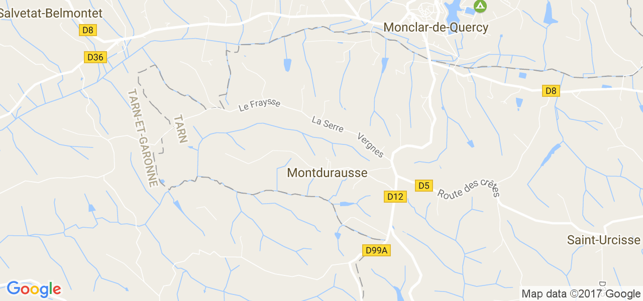 map de la ville de Montdurausse