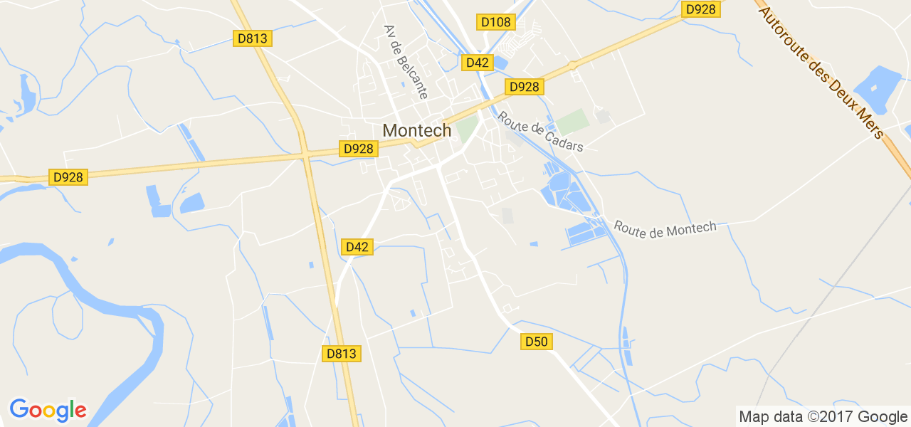 map de la ville de Montech