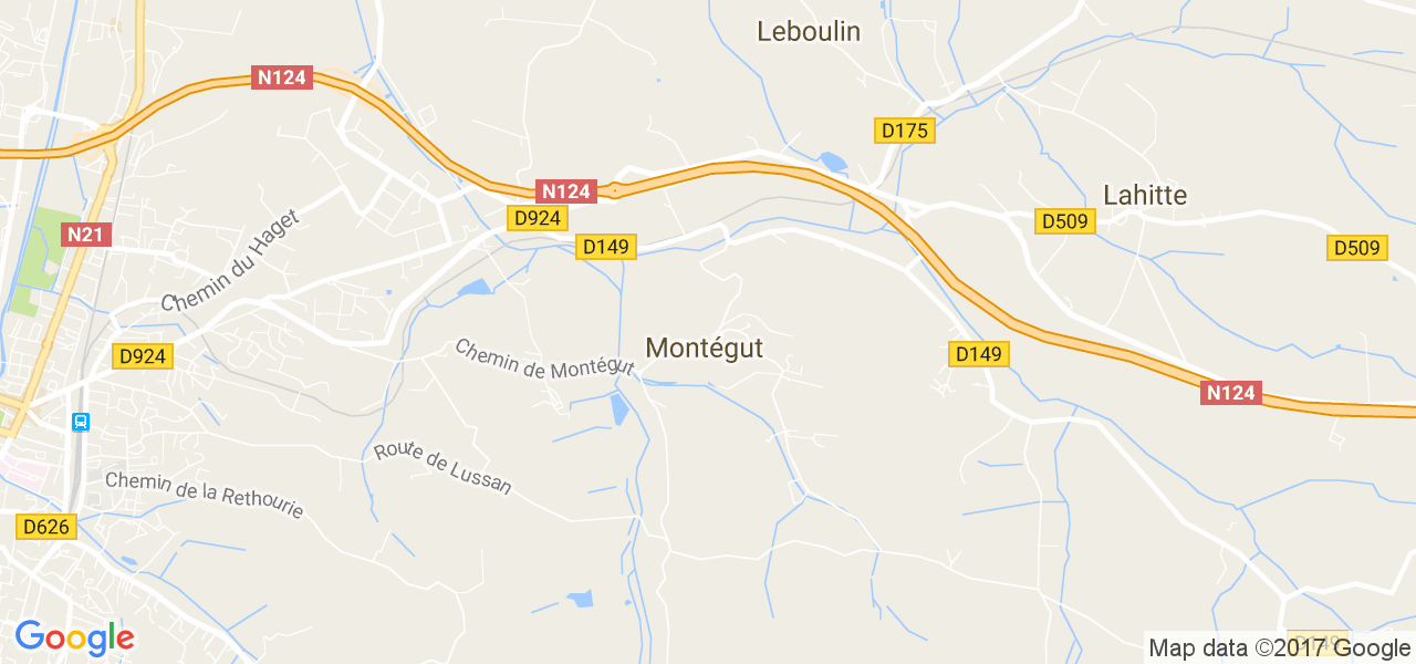 map de la ville de Montégut