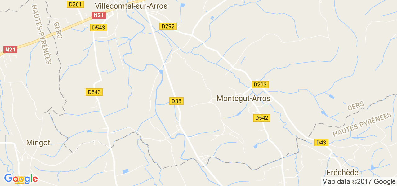 map de la ville de Montégut-Arros