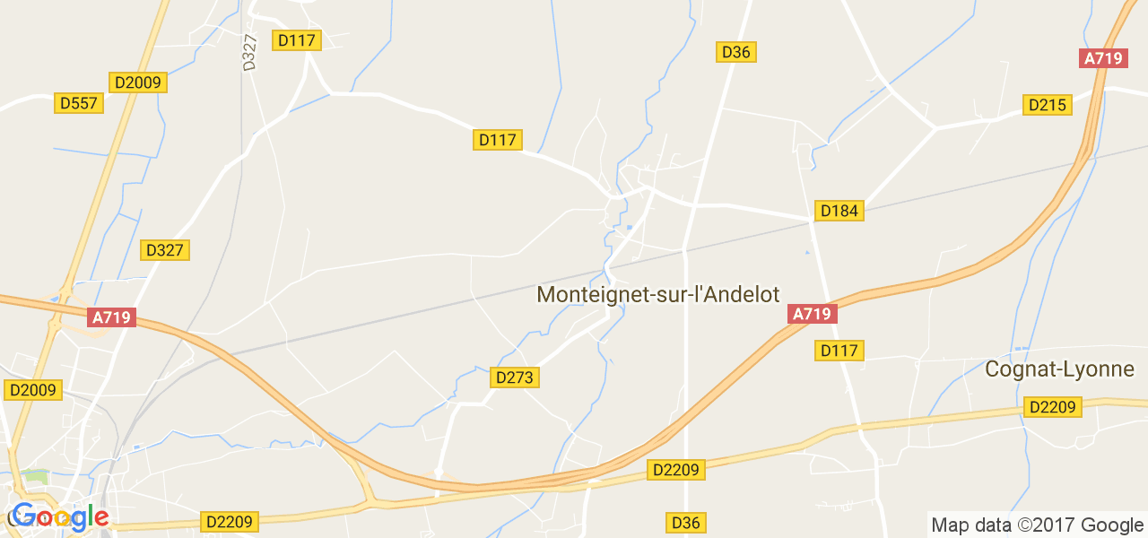 map de la ville de Monteignet-sur-l'Andelot