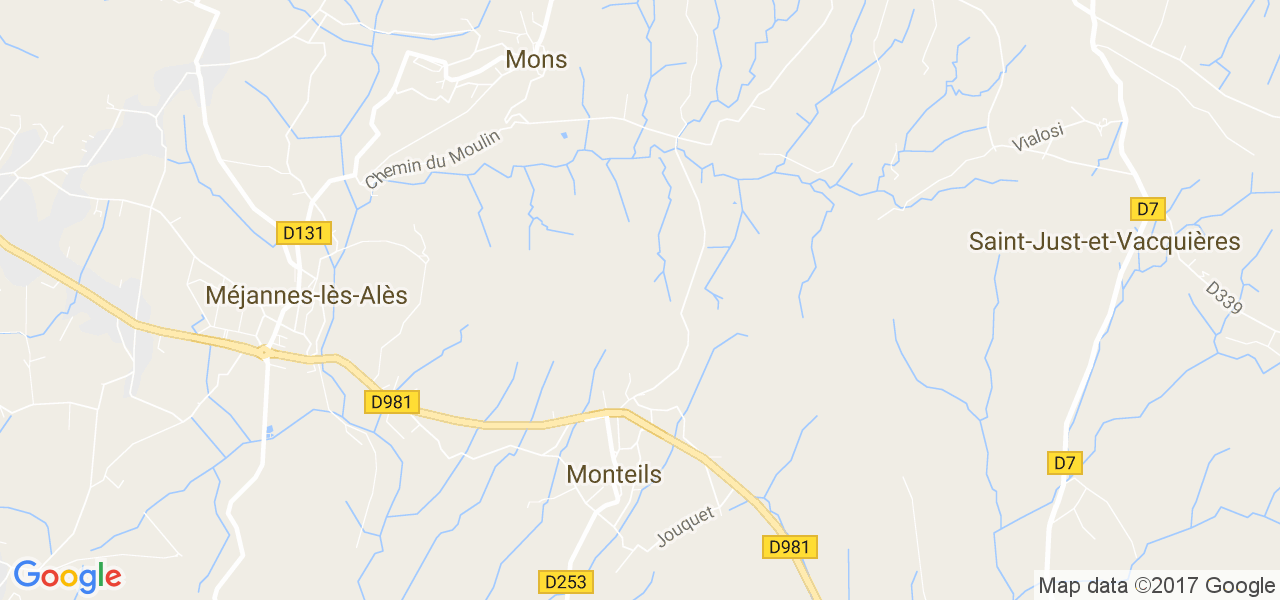 map de la ville de Monteils