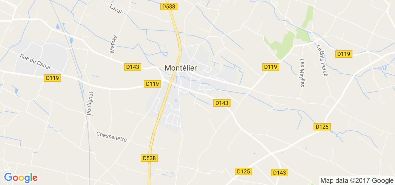 map de la ville de Montélier