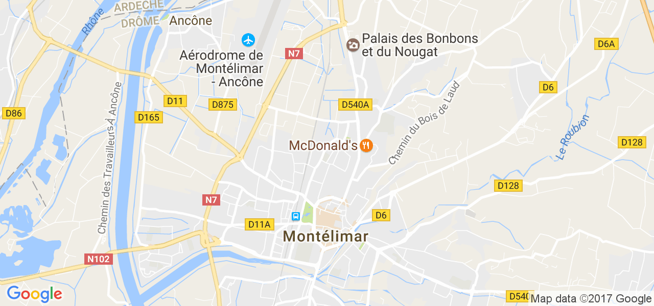 map de la ville de Montélimar