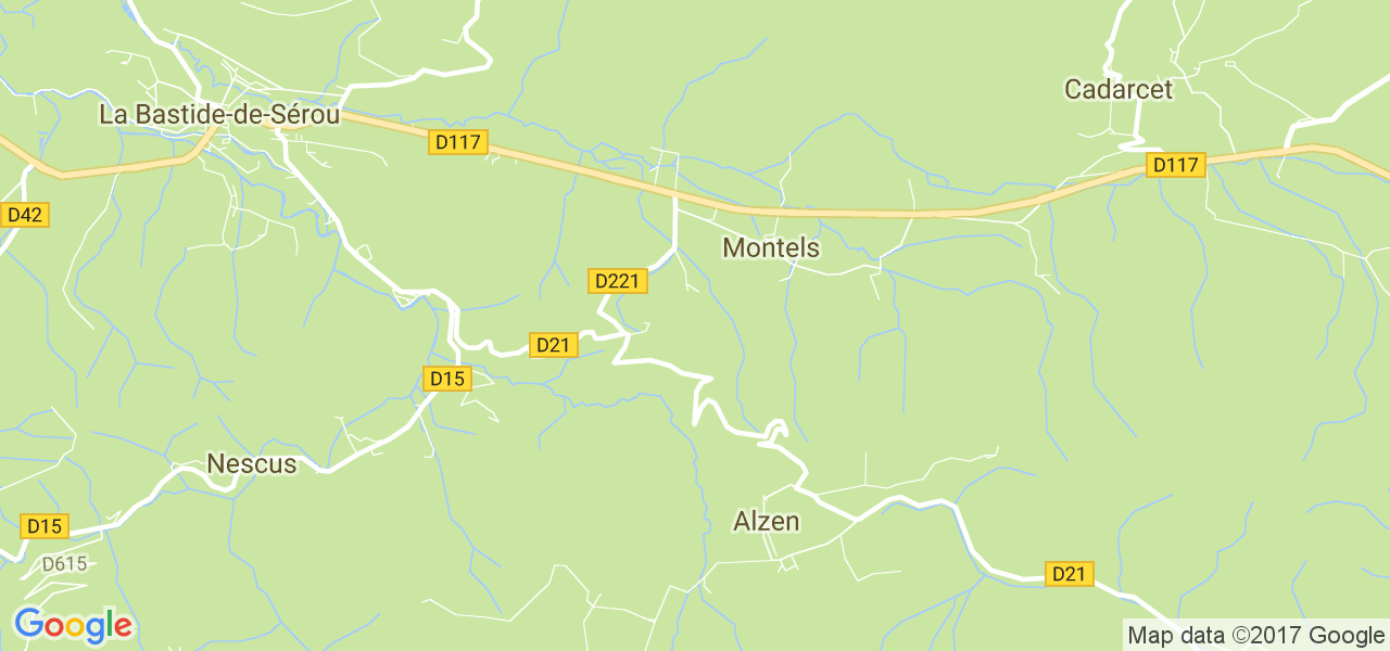 map de la ville de Montels