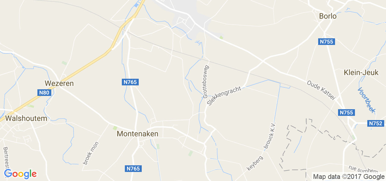 map de la ville de Montenaken