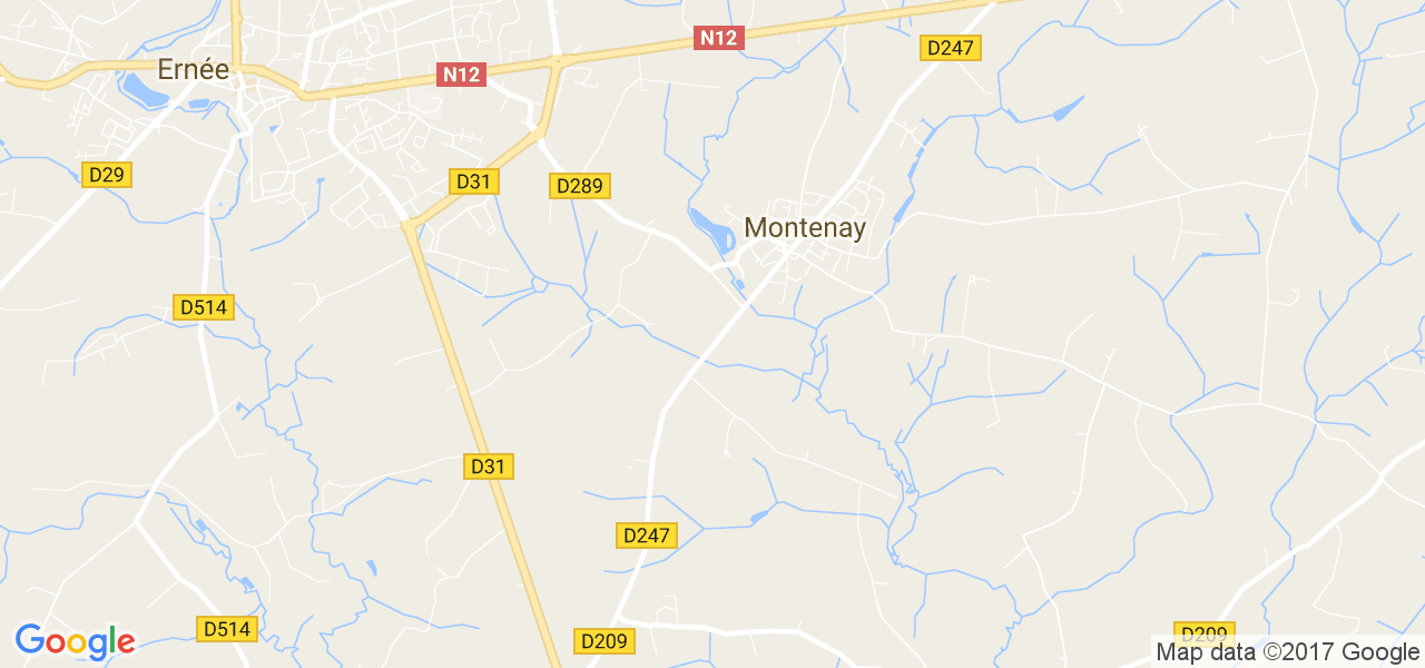 map de la ville de Montenay