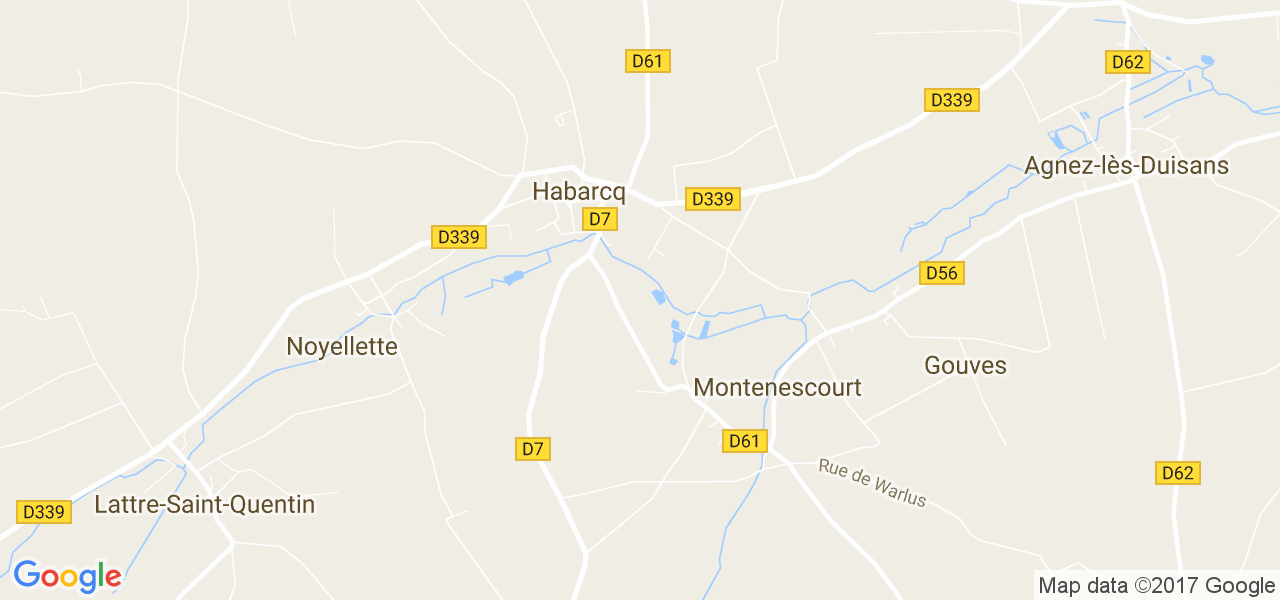 map de la ville de Montenescourt