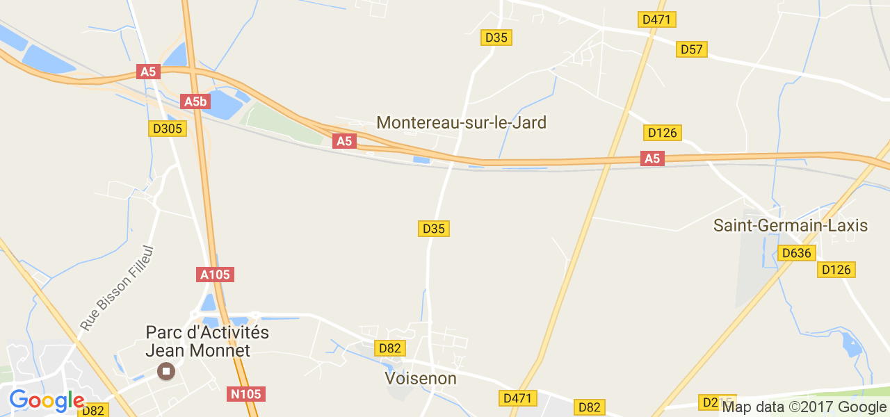 map de la ville de Montereau-sur-le-Jard