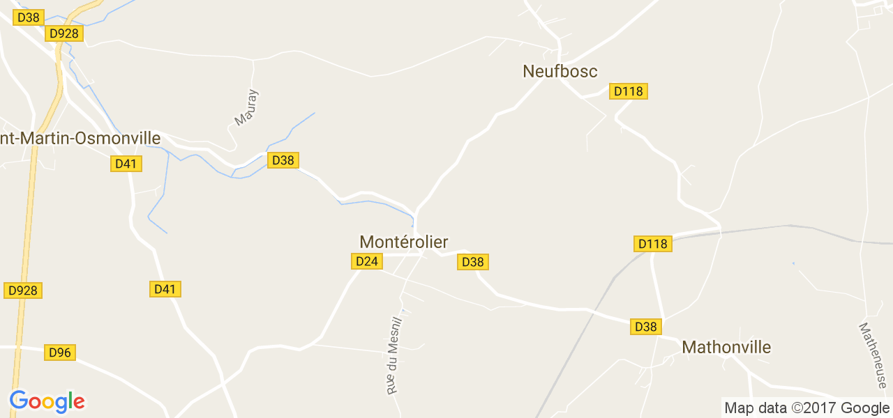 map de la ville de Montérolier