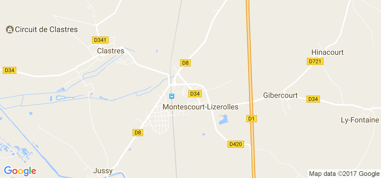 map de la ville de Montescourt-Lizerolles