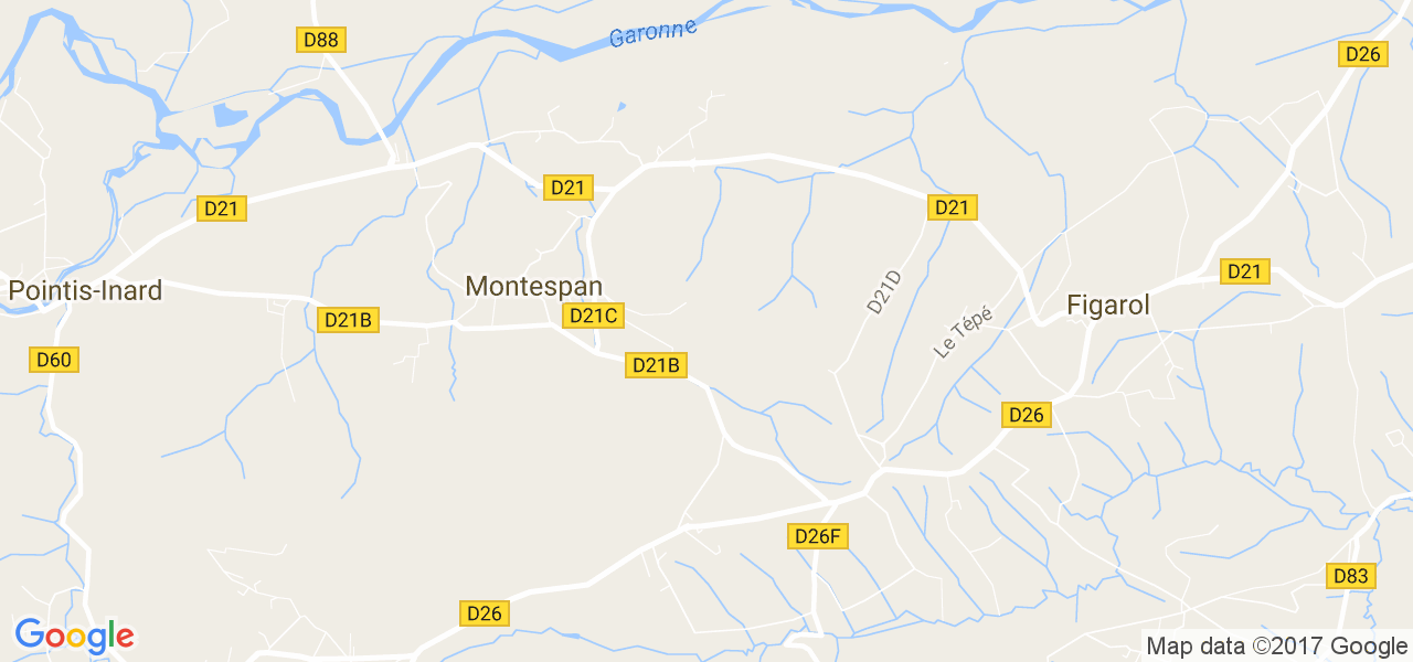 map de la ville de Montespan