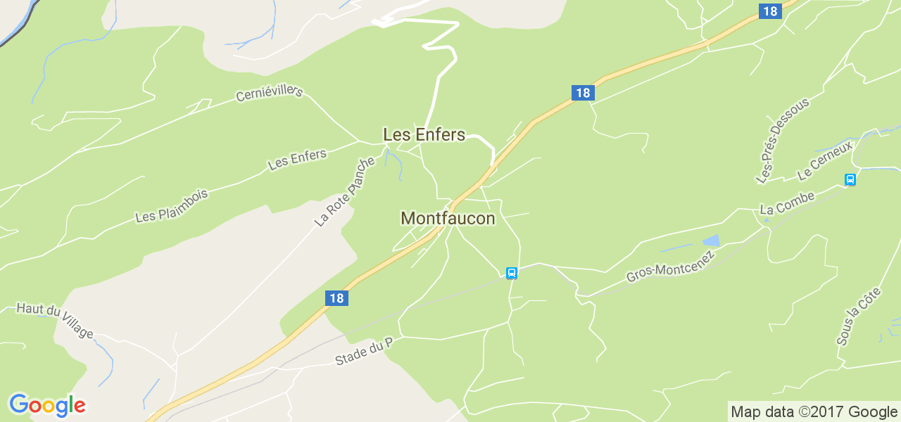 map de la ville de Montfaucon