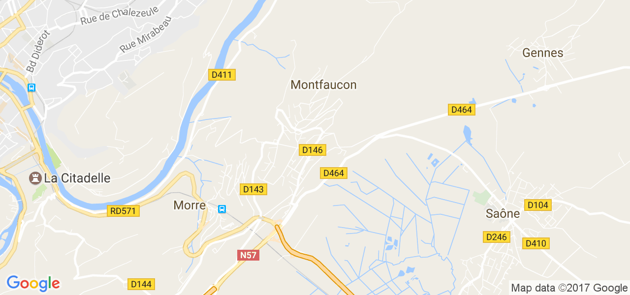 map de la ville de Montfaucon