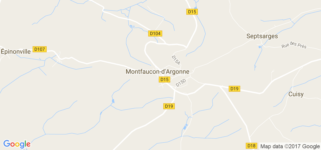 map de la ville de Montfaucon-d'Argonne