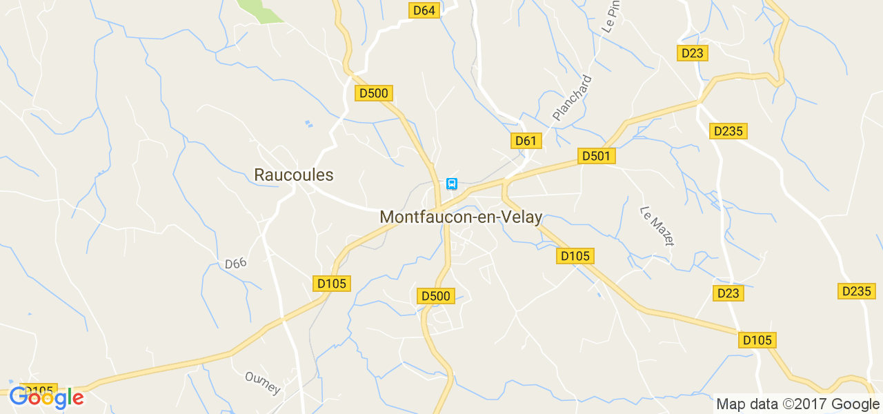 map de la ville de Montfaucon-en-Velay