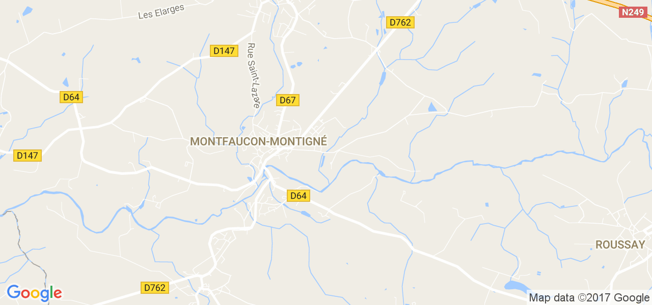 map de la ville de Montfaucon-Montigné