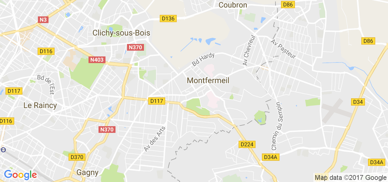 map de la ville de Montfermeil