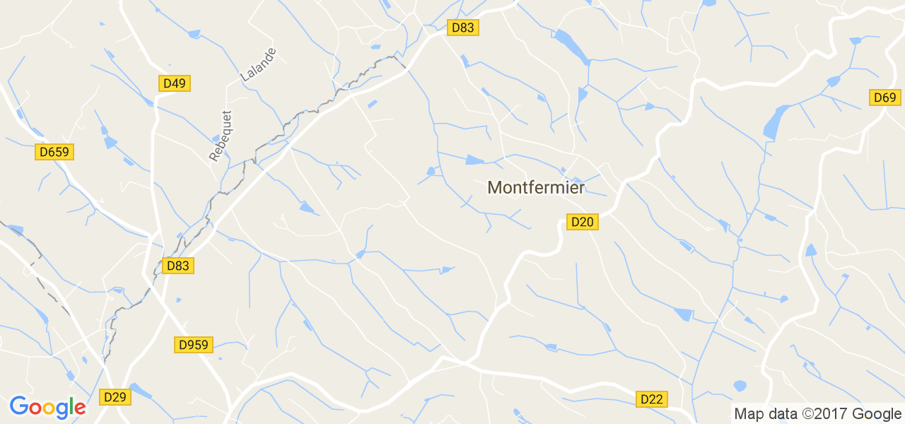 map de la ville de Montfermier