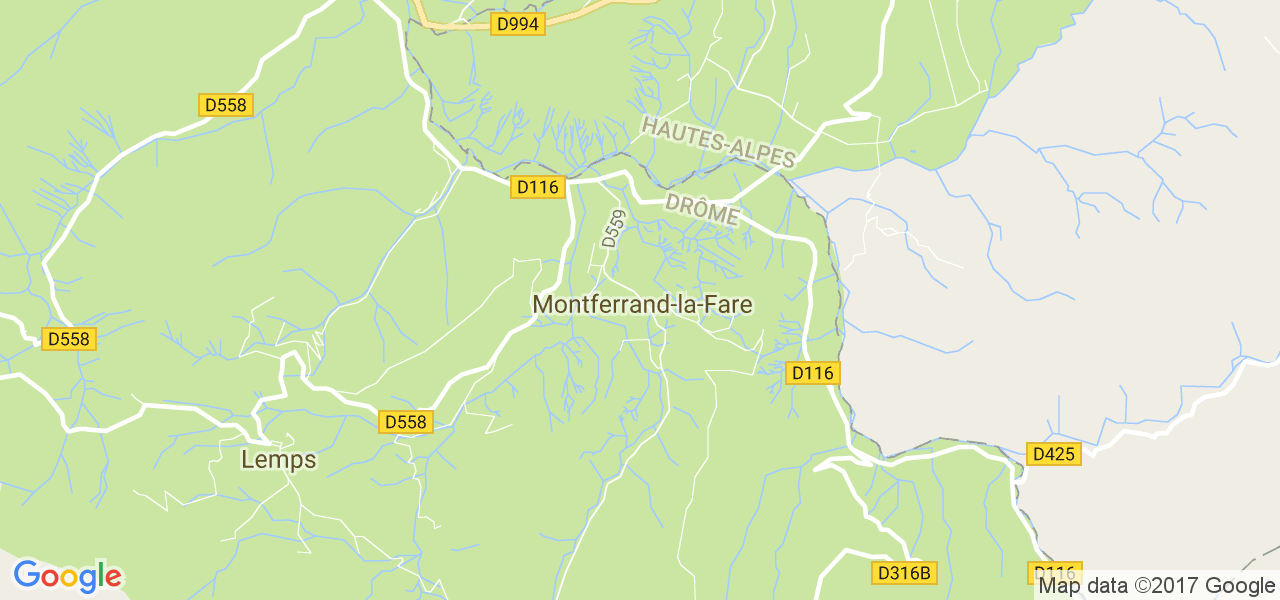 map de la ville de Montferrand-la-Fare