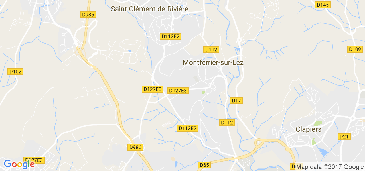 map de la ville de Montferrier-sur-Lez