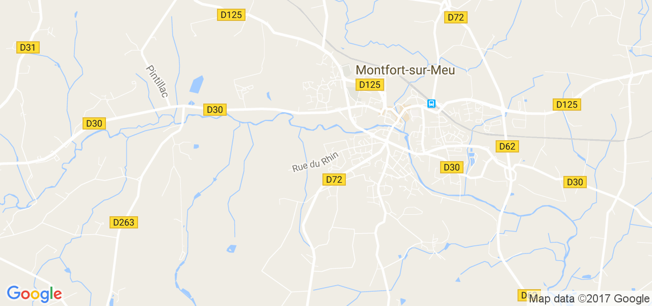 map de la ville de Montfort-sur-Meu