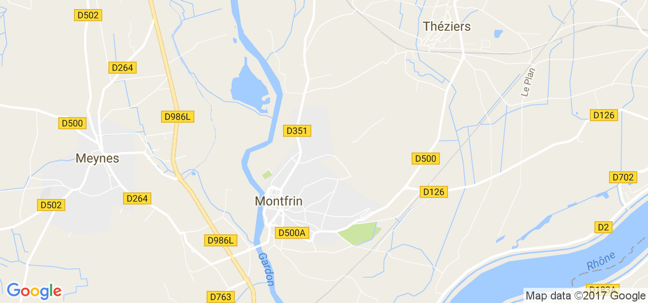 map de la ville de Montfrin