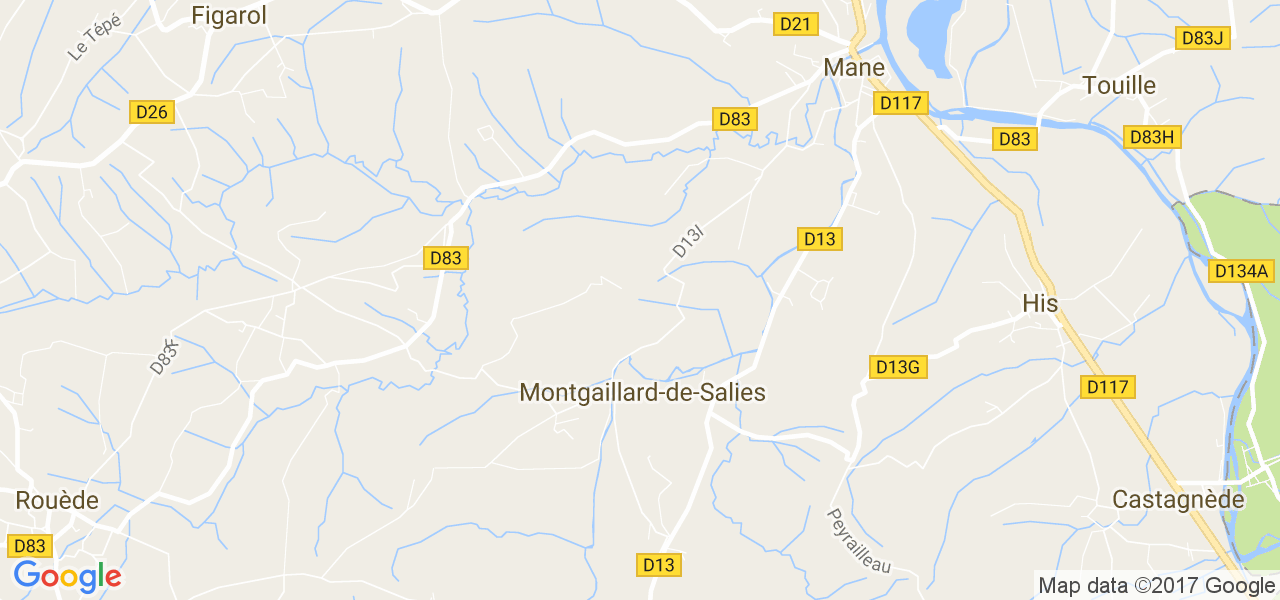 map de la ville de Montgaillard-de-Salies