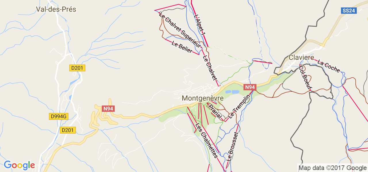 map de la ville de Montgenèvre