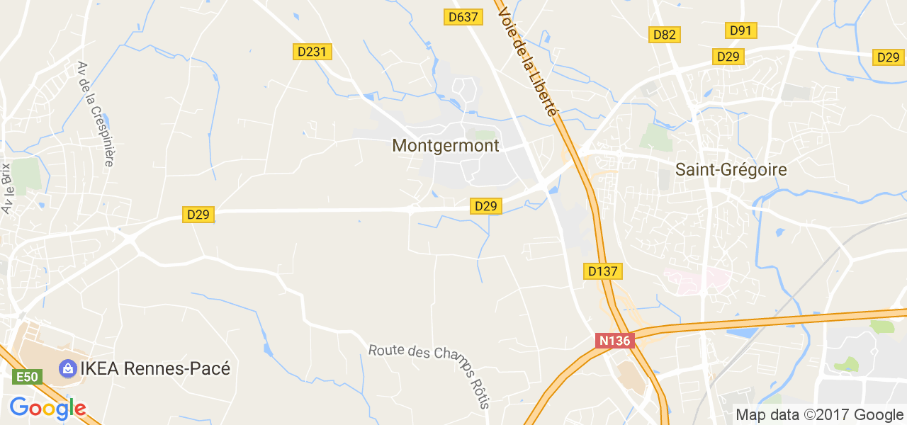 map de la ville de Montgermont