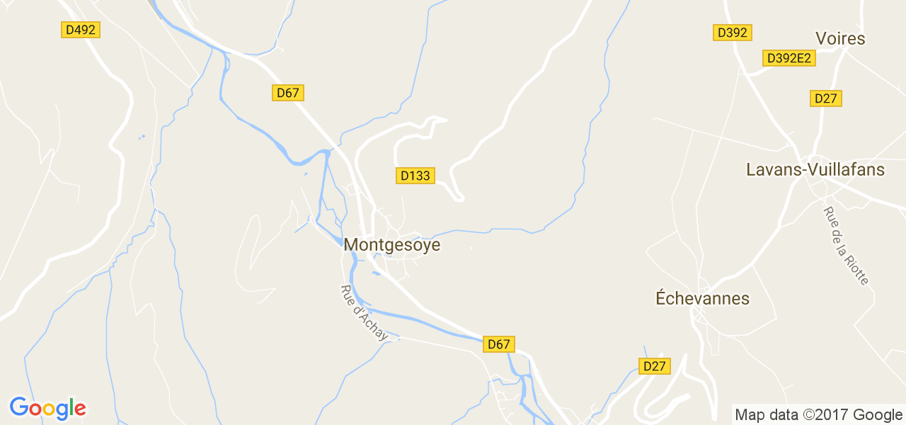 map de la ville de Montgesoye