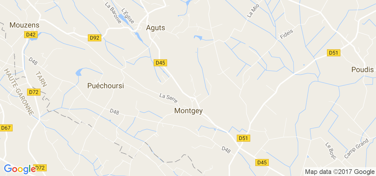 map de la ville de Montgey