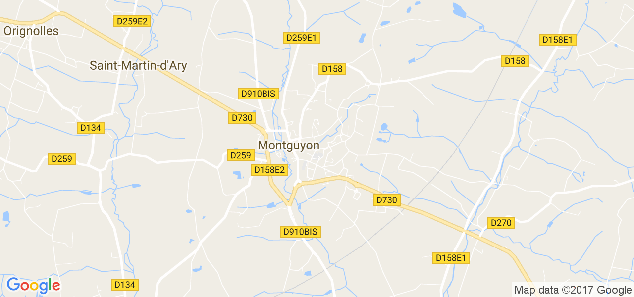 map de la ville de Montguyon