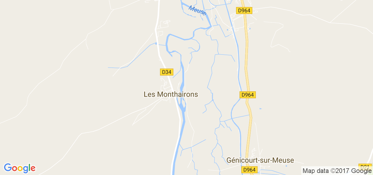 map de la ville de Monthairons